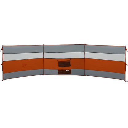 Windscherm camping waterdicht 508x130 cm grijs en oranje