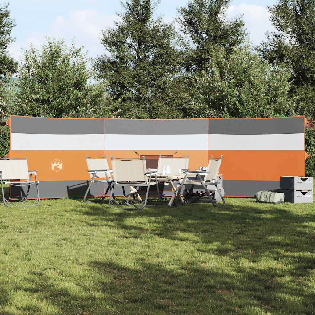 Windscherm camping waterdicht 508x130 cm grijs en oranje