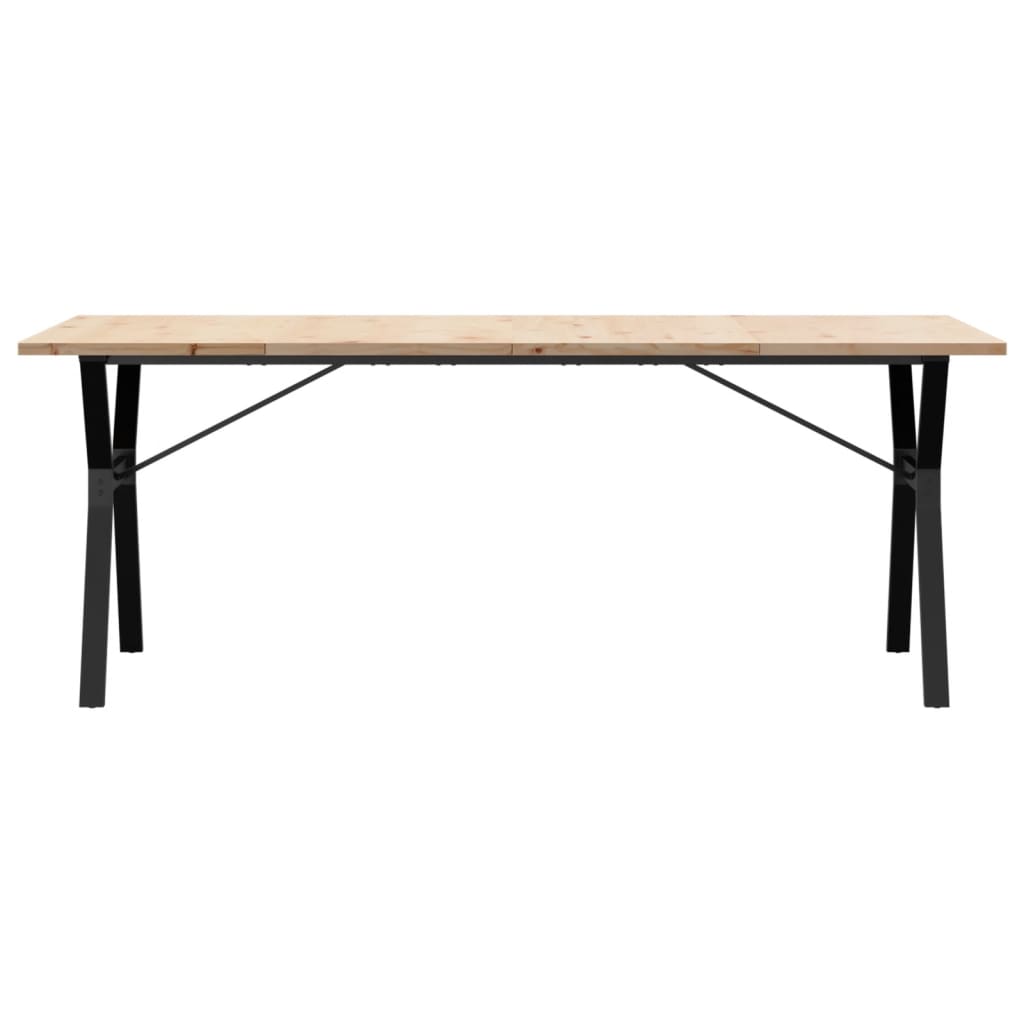 Eettafel Y-frame 200x100x75,5 cm grenenhout en gietijzer