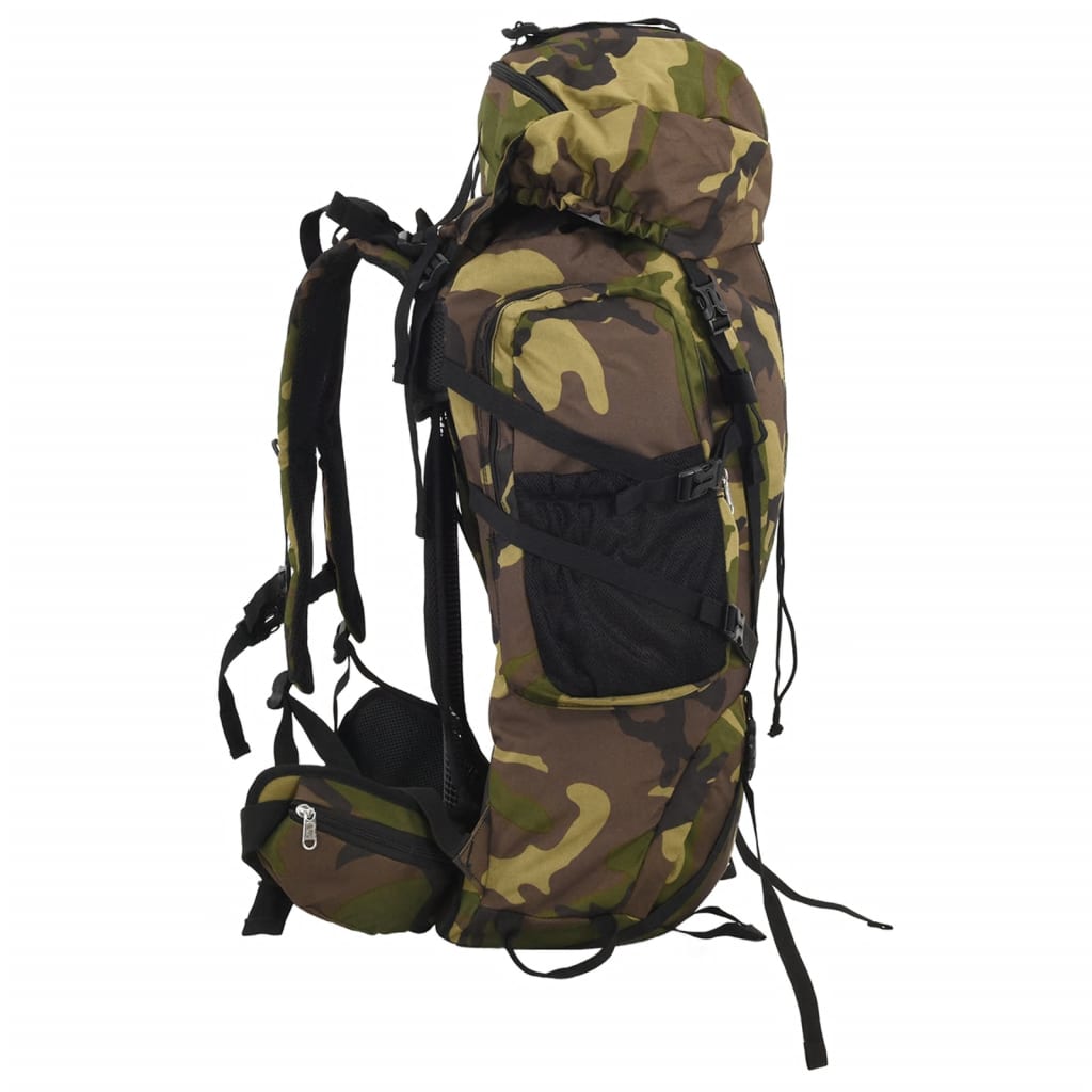 Wandelrugzak 60 L camouflage oxford stof groen