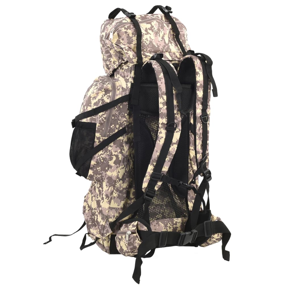 Wandelrugzak 100 L camouflage oxford stof camelbruin