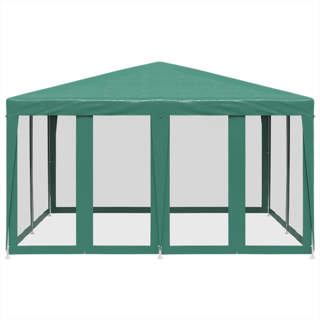 Partytent met 8 mesh zijwanden 4x4 m HDPE groen