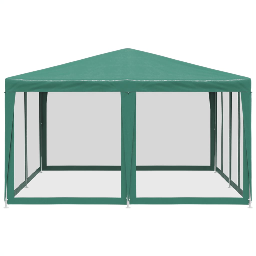 Partytent met 8 mesh zijwanden 4x4 m HDPE groen