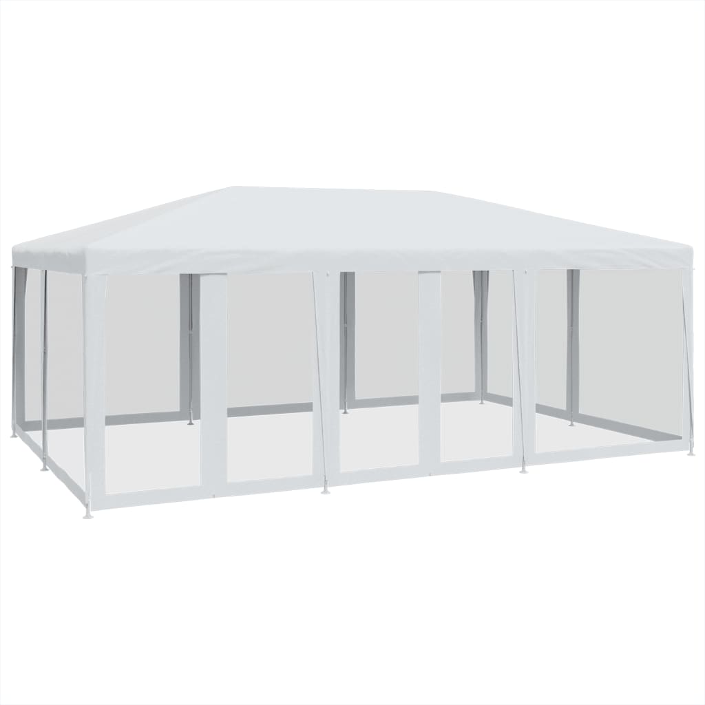 Partytent met 10 mesh zijwanden 6x4 m HDPE wit