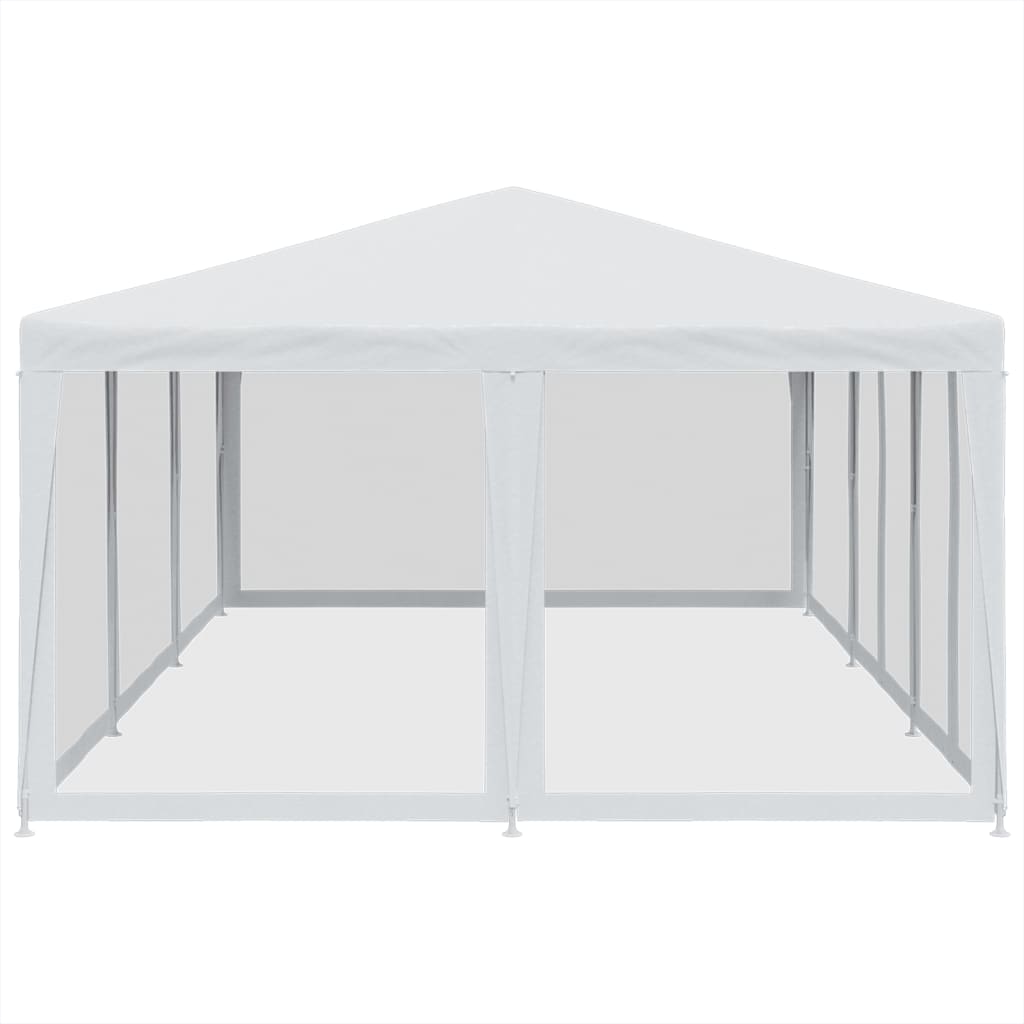 Partytent met 10 mesh zijwanden 6x4 m HDPE wit