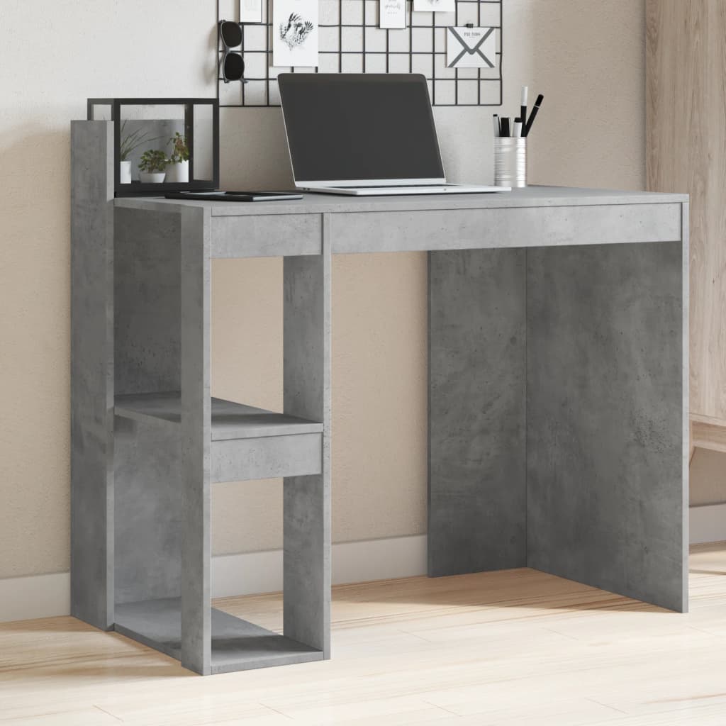 Bureau 103,5x56,5x94 cm bewerkt hout betongrijs