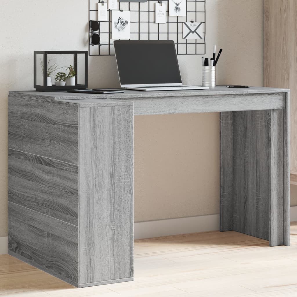 Bureau 123,5x73,5x75 cm bewerkt hout grijs sonoma eikenkleurig