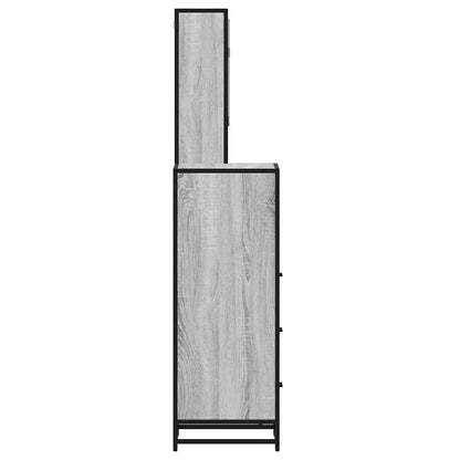 3-delige Badkamermeubelset bewerkt hout grijs sonoma eikenkleur