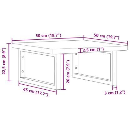 Badkamer wandschap staal en massief eikenhout