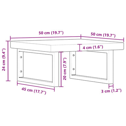 Badkamer wandschap staal en massief eikenhout