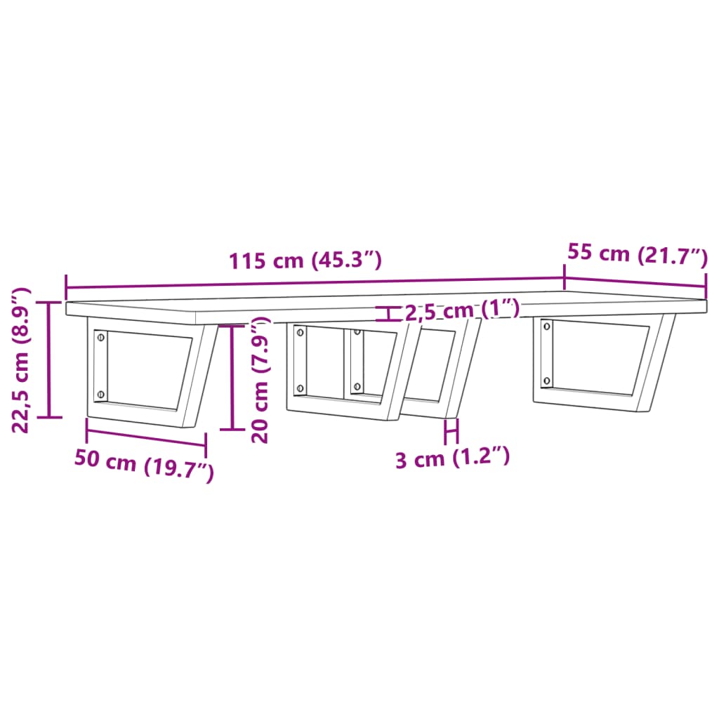 Badkamer wandschap staal en massief beukenhout