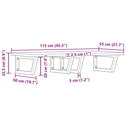 Badkamer wandschap staal en massief beukenhout