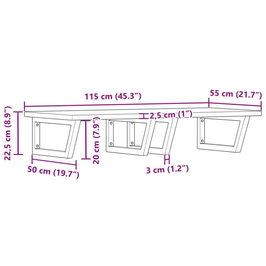 Badkamer wandschap staal en massief beukenhout