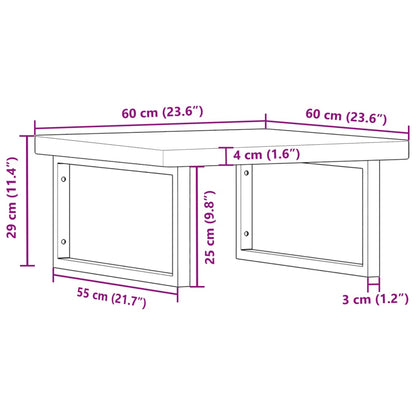 Badkamer wandschap staal en massief eikenhout