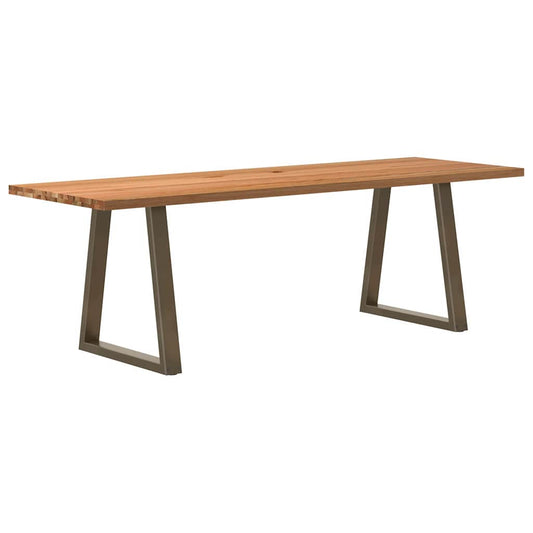 Eettafel rechthoekig 240x80x74 cm massief eikenhout lichtbruin