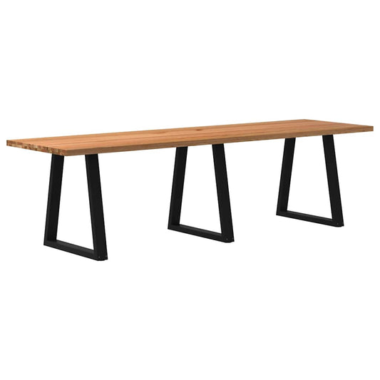 Eettafel rechthoekig 280x80x74 cm massief eikenhout lichtbruin