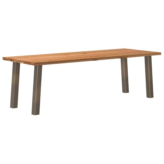 Eettafel rechthoekig 240x90x74 cm massief eikenhout lichtbruin