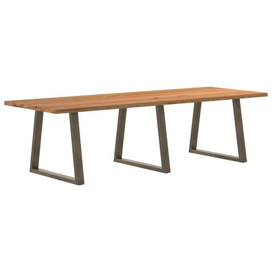 Eettafel rechthoekig 280x100x74 cm massief eikenhout lichtbruin