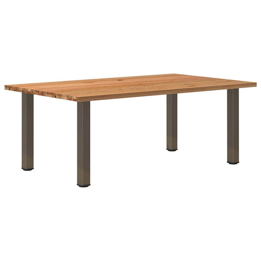 Eettafel rechthoekig 200x120x74 cm massief eikenhout lichtbruin