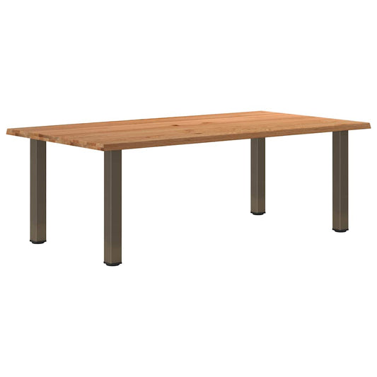 Eettafel rechthoekig 220x120x74 cm massief eikenhout lichtbruin