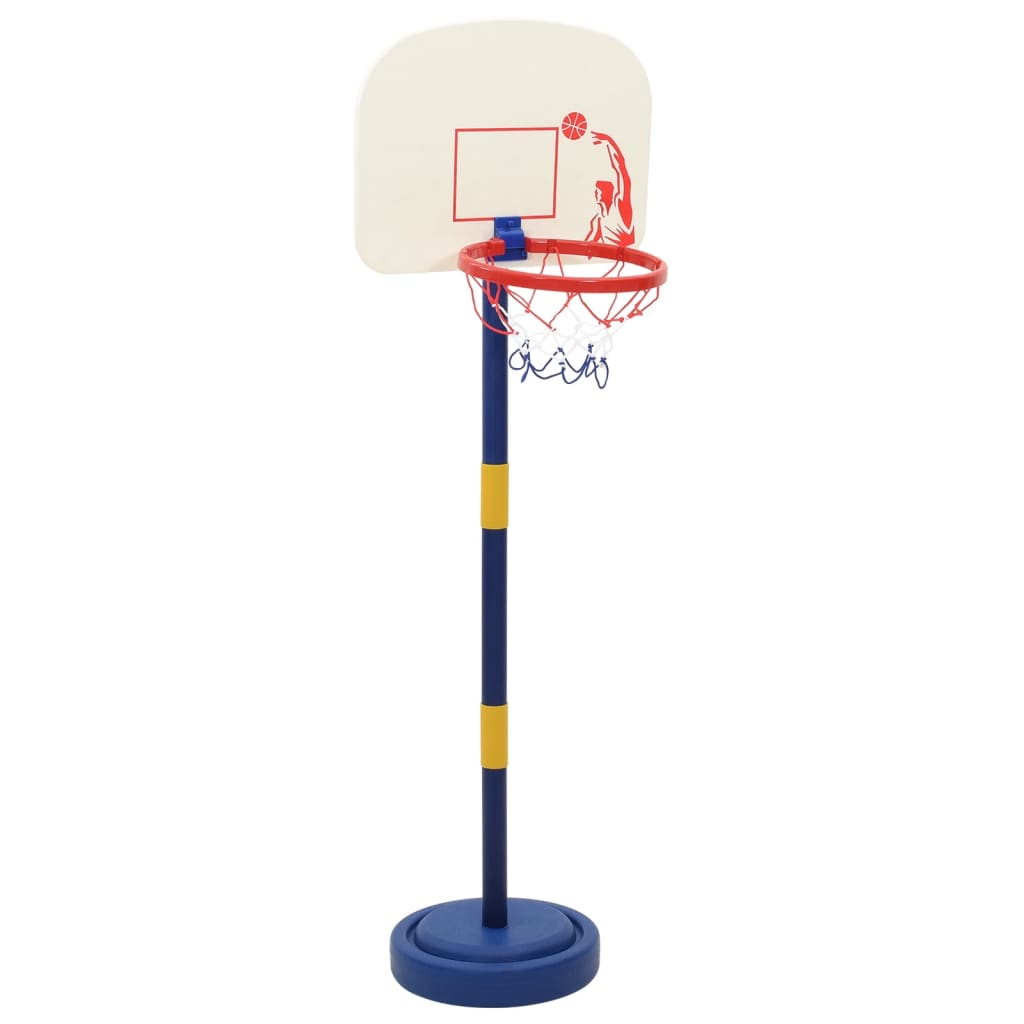 Basketbalstandaard met bal en pomp hoogte verstelbaar 90/121 cm