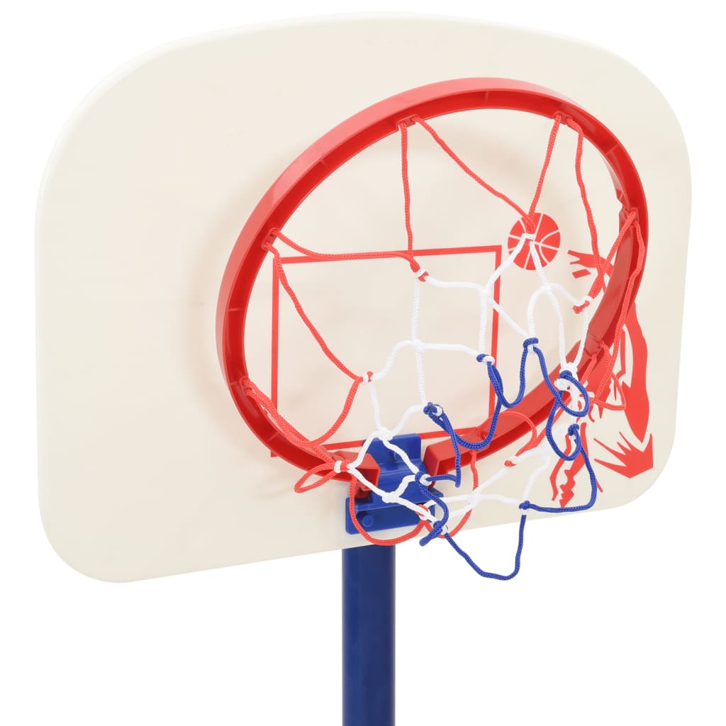 Basketbalstandaard met bal en pomp hoogte verstelbaar 90/121 cm