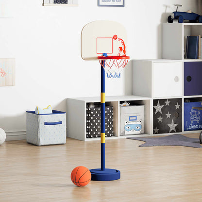 Basketbalstandaard met bal en pomp hoogte verstelbaar 90/121 cm