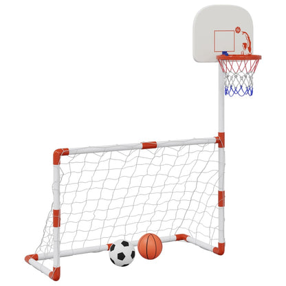 Kindervoetbal- en basketbalset met ballen 98x50x70 cm