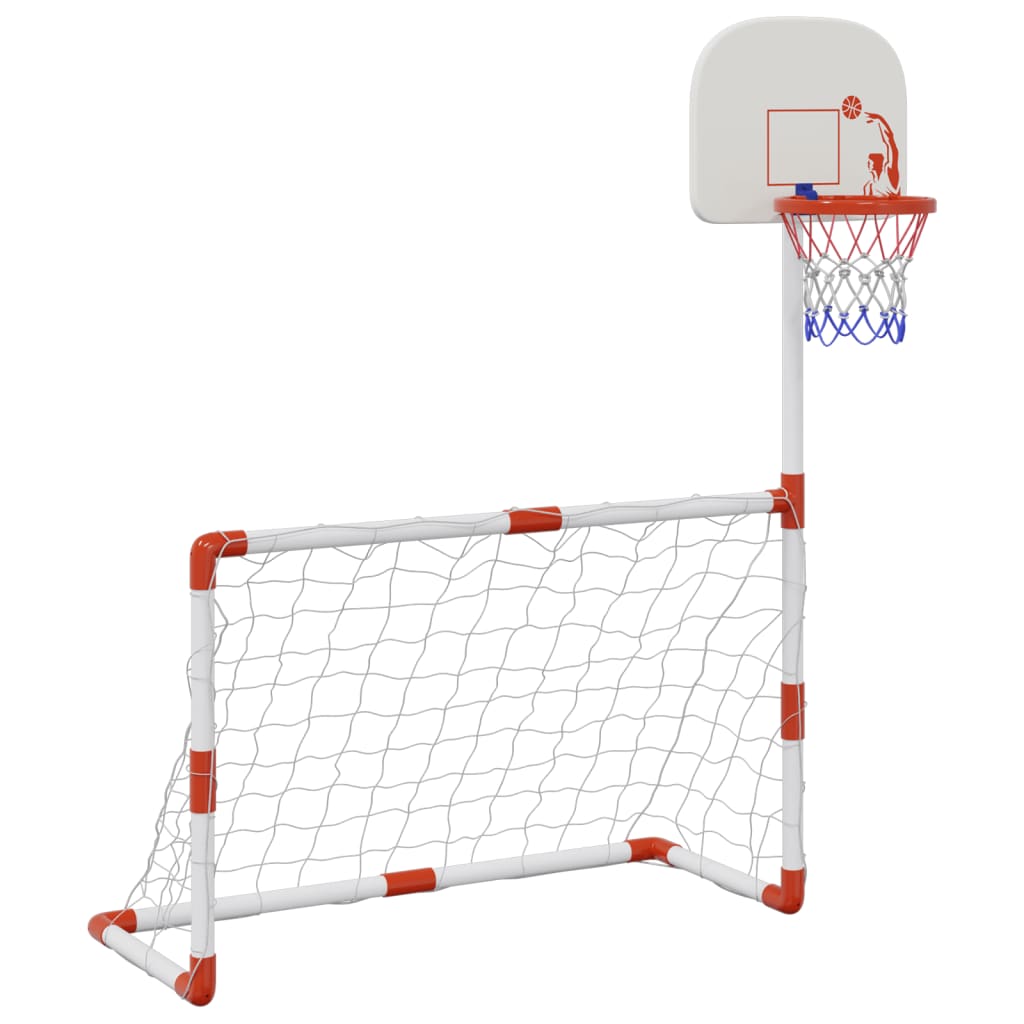 Kindervoetbal- en basketbalset met ballen 98x50x70 cm