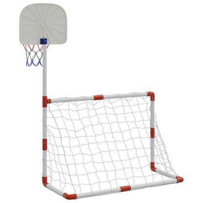 Kindervoetbal- en basketbalset met ballen 98x50x70 cm