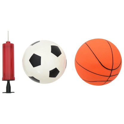 Kindervoetbal- en basketbalset met ballen 98x50x70 cm