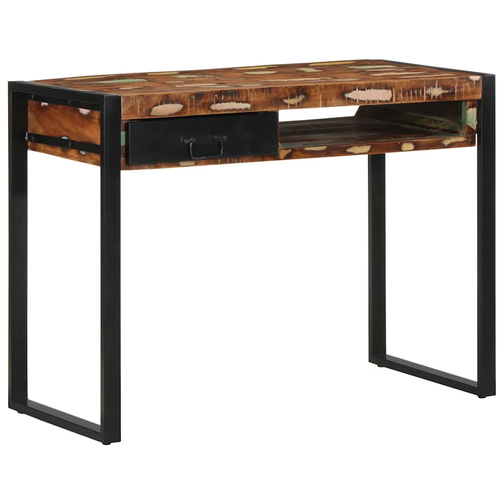 Bureau 100x50x75 cm massief gerecycled hout meerkleurig