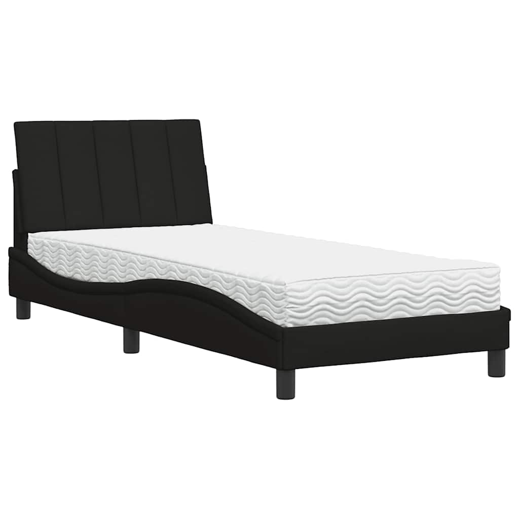 Bed met matras stof zwart 80x200 cm