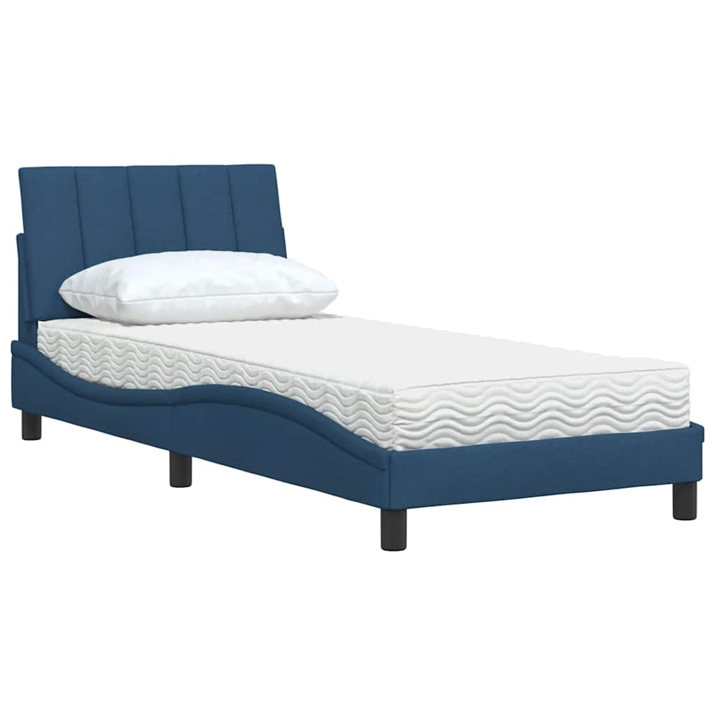 Bed met matras stof blauw 80x200 cm