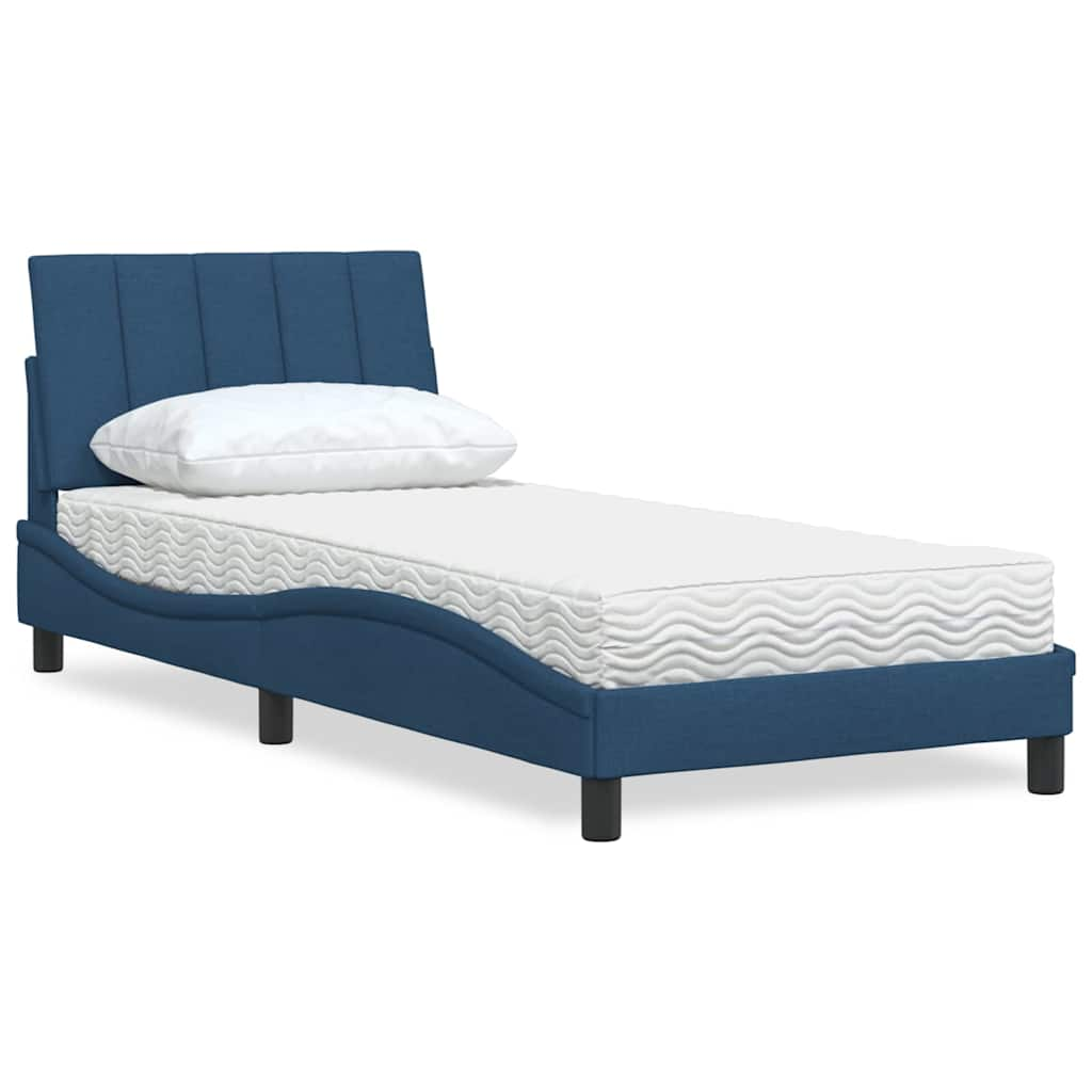 Bed met matras stof blauw 80x200 cm