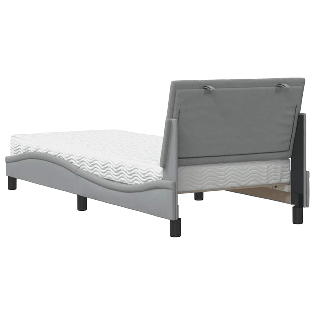 Bed met matras stof lichtgrijs 90x190 cm