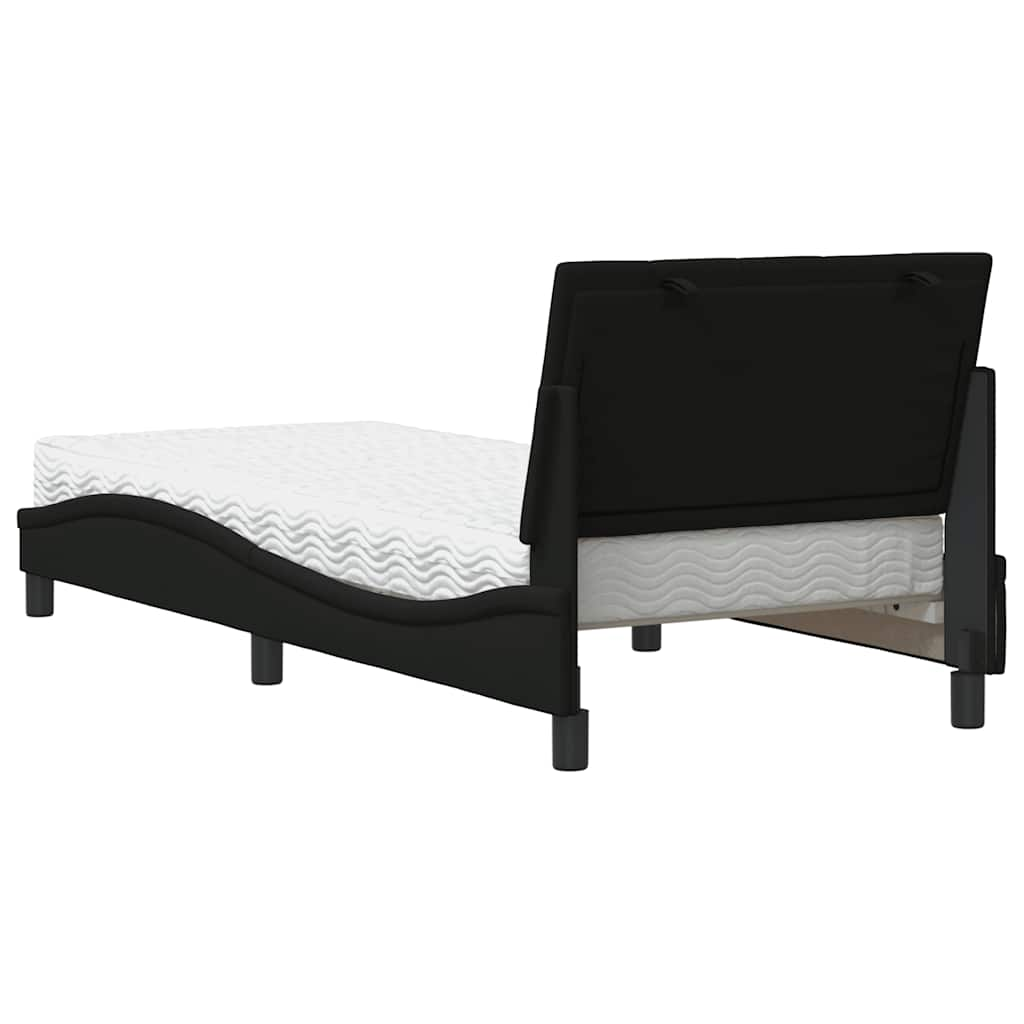 Bed met matras stof zwart 90x190 cm