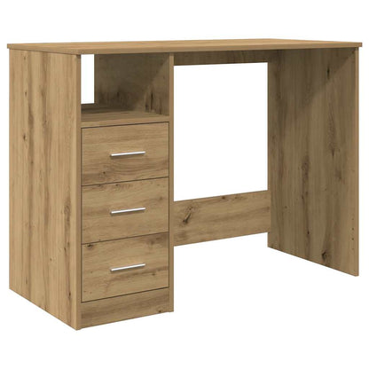 Bureau 102x76x50 cm bewerkt hout artisanaal eikenkleur