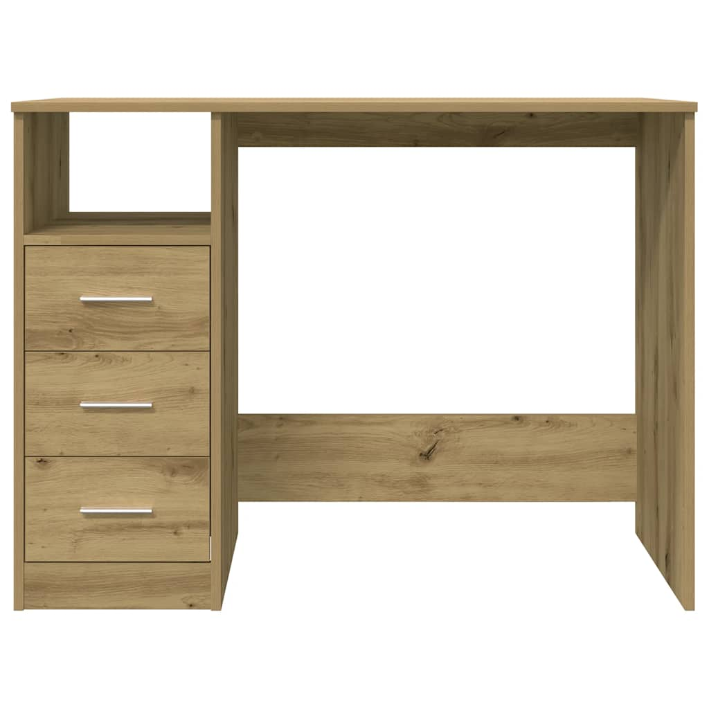 Bureau 102x76x50 cm bewerkt hout artisanaal eikenkleur