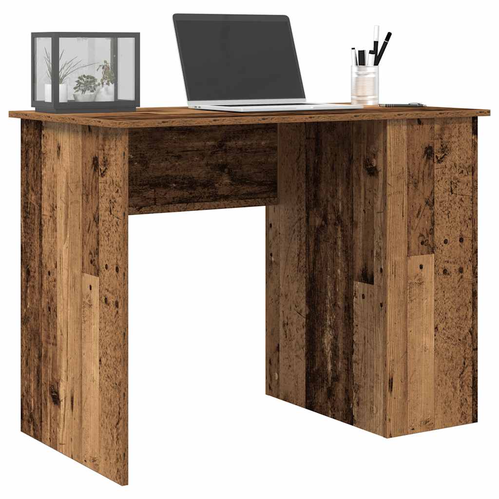 Bureau 100x55x75 cm bewerkt hout oud houtkleurig