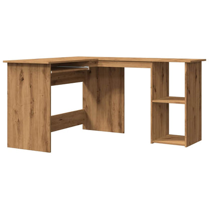 Hoekbureau 120x140x75 cm bewerkt hout artisanaal eikenkleur