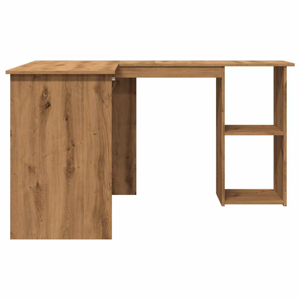 Hoekbureau 120x140x75 cm bewerkt hout artisanaal eikenkleur