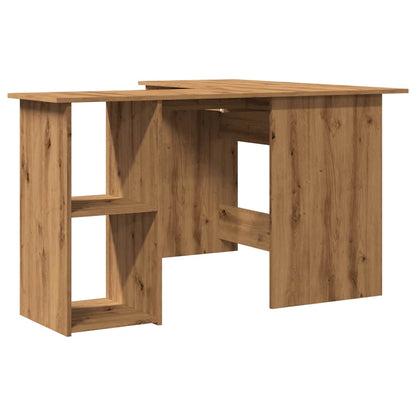 Hoekbureau 120x140x75 cm bewerkt hout artisanaal eikenkleur