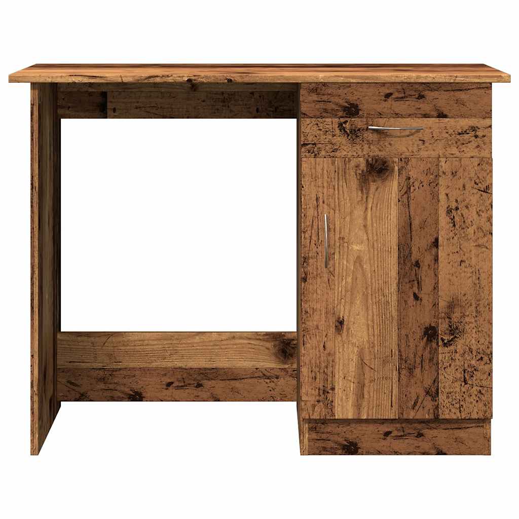 Bureau 100x50x76 cm bewerkt hout oud houtkleurig