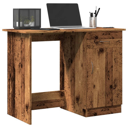 Bureau 100x50x76 cm bewerkt hout oud houtkleurig