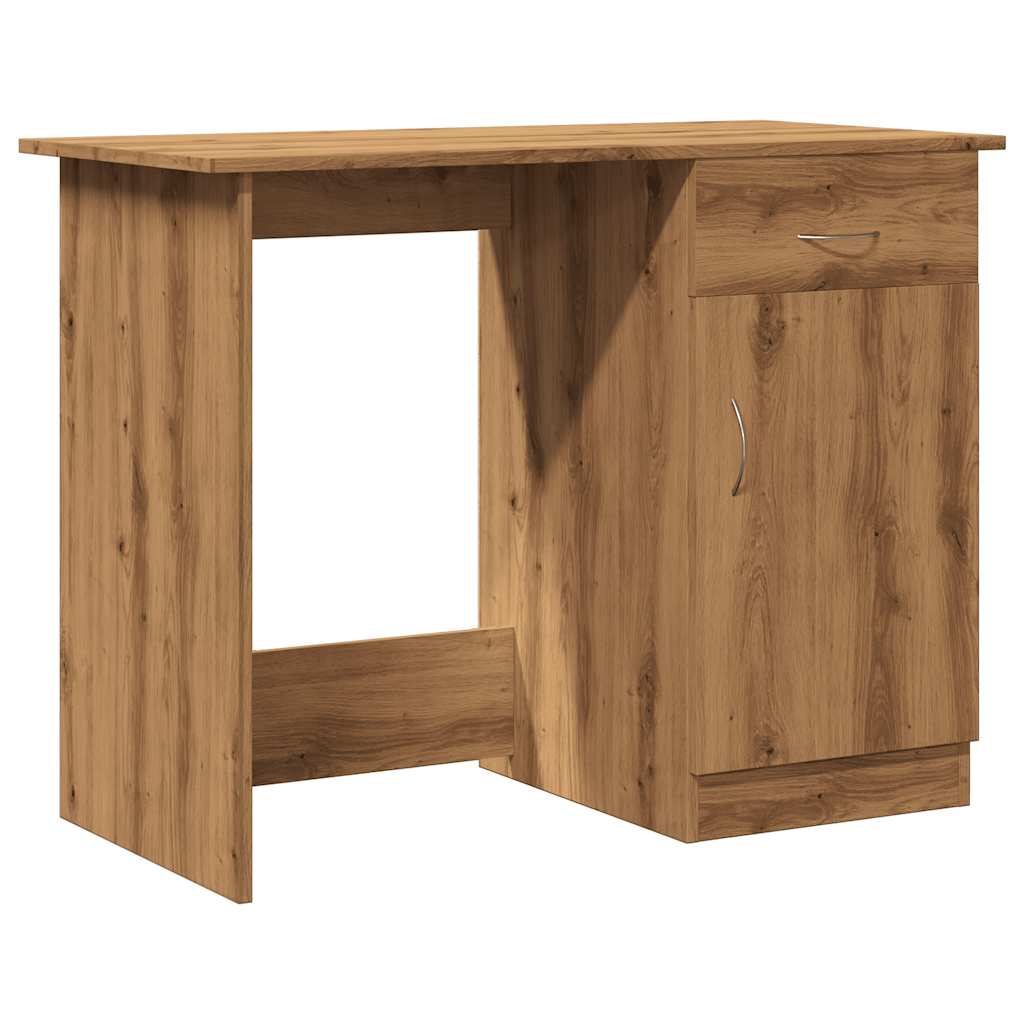 Bureau 100x50x76 cm bewerkt hout artisanaal eikenkleur