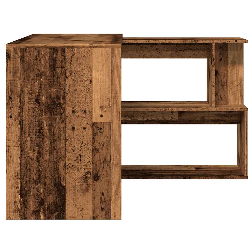 Hoekbureau 200,5x50x76 cm bewerkt hout oud houtkleurig