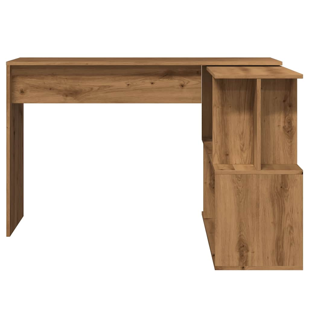 Hoekbureau 200,5x50x76 cm bewerkt hout artisanaal eikenkleur