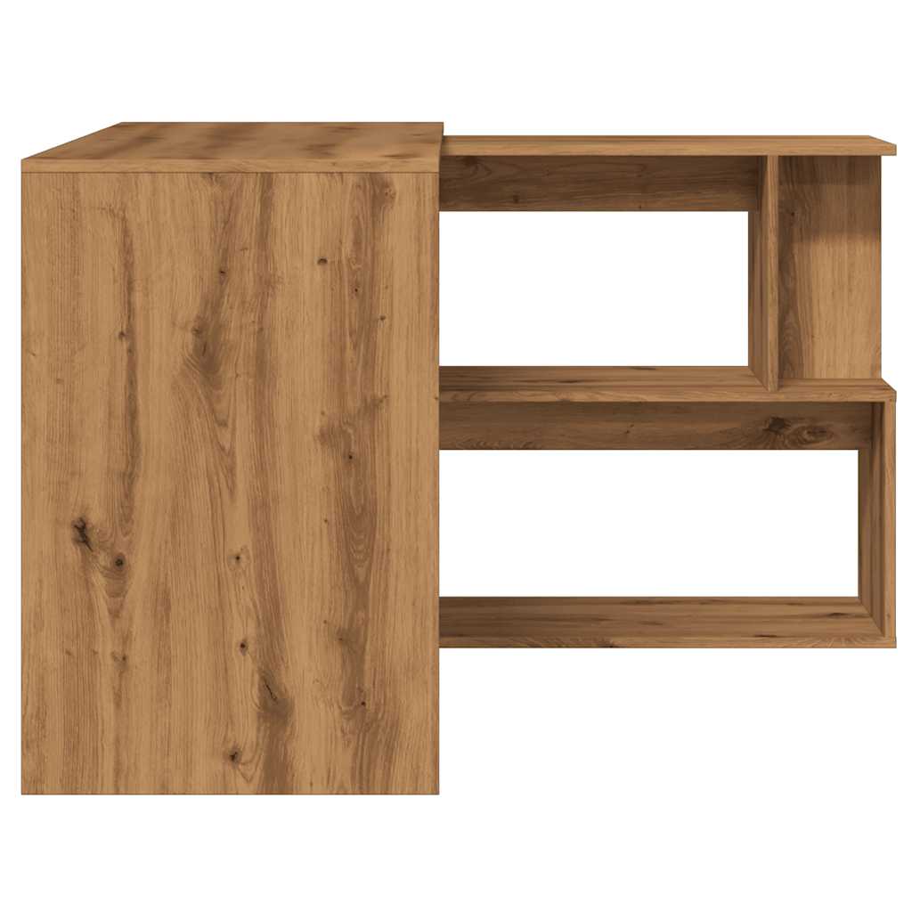 Hoekbureau 200,5x50x76 cm bewerkt hout artisanaal eikenkleur