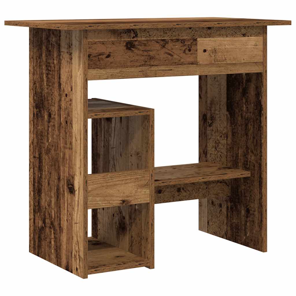 Bureau 80x45x74 cm bewerkt hout oud houtkleurig